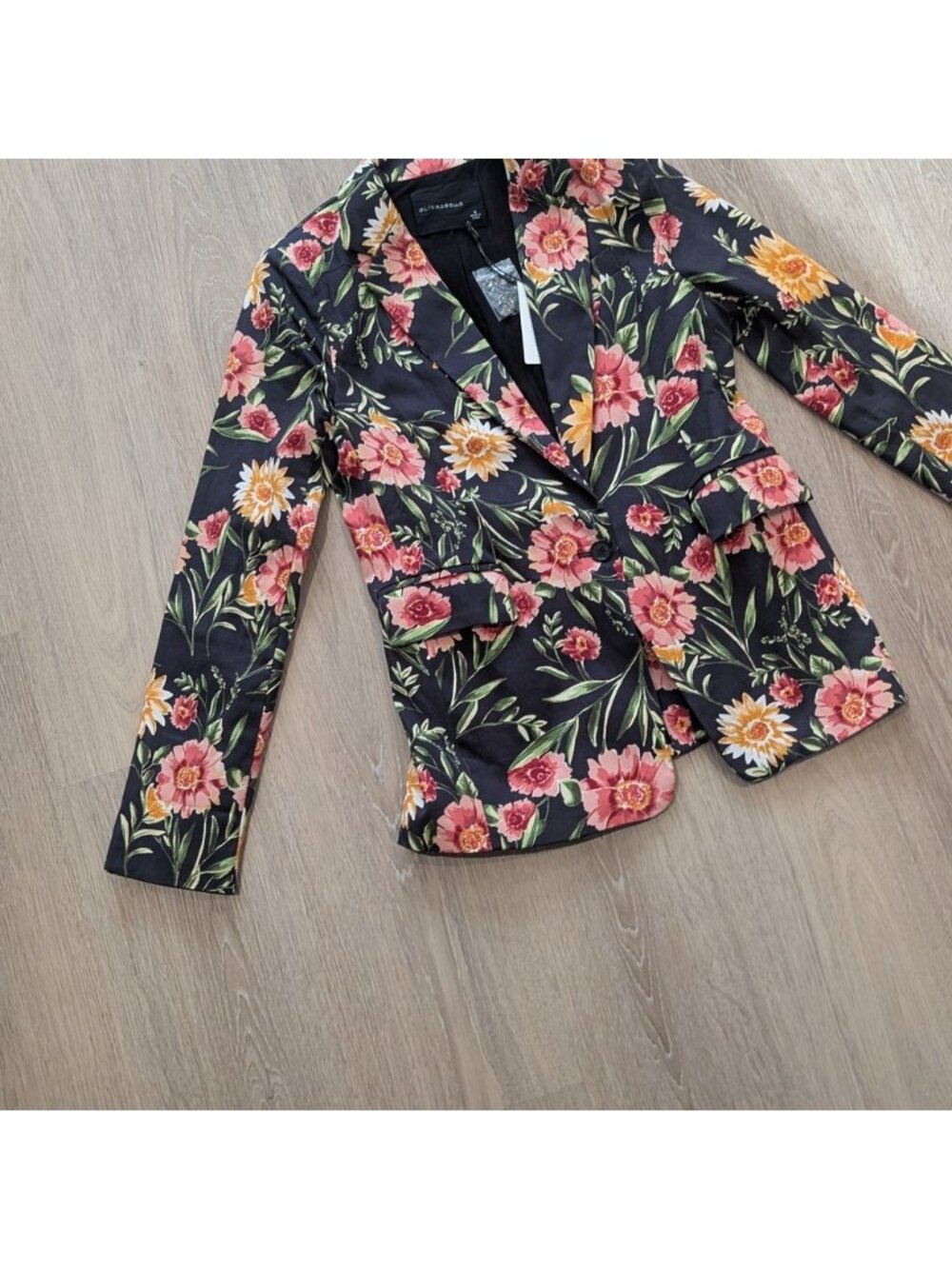 Olivaceous Floral Blazer Black Plus Size NWT - Picture 7 of 13